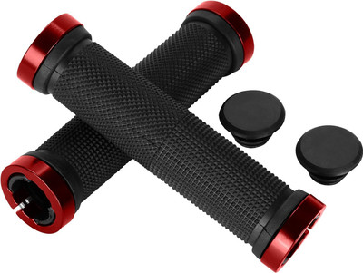 DSTECHBAR Bicycle Grip Cycling Lock-on Anti-Slip Cycle Handle Grips 1pair (Red) Bicycle Handle Grip(13.2 cm)