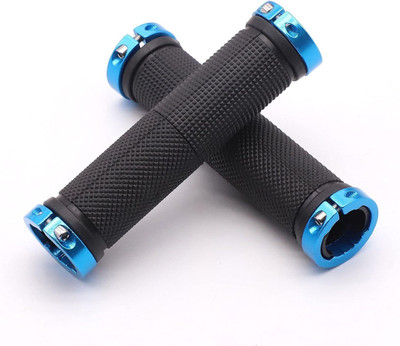 NSV Handle Grips Silicone Single Lock-on Anti-theft Handlebar Grips With End Caps Bicycle Handle Grip(12 cm)