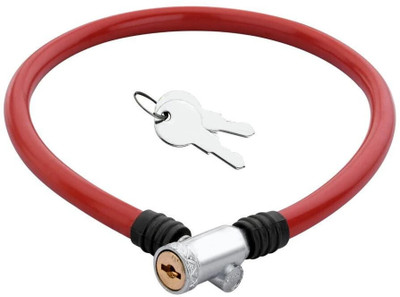 KONIO Steel Cable Lock For Multipurpose Uses with 2 Keys (Red) Cycle Lock