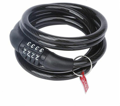 NSV Bike Lock High Security 4 Digit Resettable Combination Coiling Cable Lock Cycle Lock