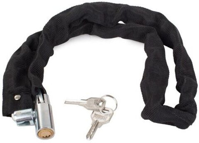 Budwill Black Bike Chain Lock Bicycle Anti Theft Lock Manganese Steel Chain with 2 Keys Cycle Lock