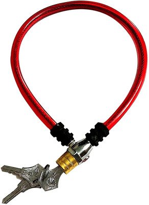 impetus Cycle 3 Key Lock Bicycle Cable Lock for Helmet Luggage MTB Bikes Color Red Cycle Lock