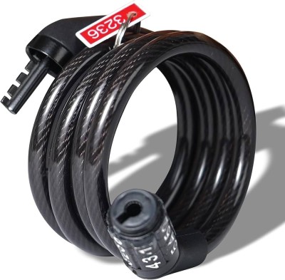 NSV Best quality Cycle Wire Lock (Numerical)Black-04 Cycle Lock