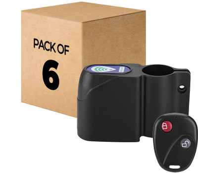 Strauss Wireless Security Alarm with Smart Remote | Anti-Theft Pack of 6 Cycle Lock