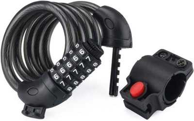 FASTPED Bicycle Lock 5 Digit Code Combination Security Steel Cable Spiral Cycling lock Cycle Lock