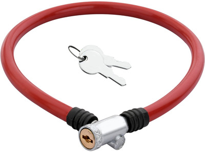 KONIO Steel Cable Lock For Multipurpose Uses with 2 Keys (Red) Cycle Lock