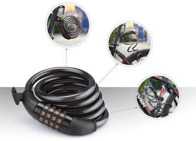 Wifton Multipurpose Chain-Cable Number Lock-Black Cycle Lock