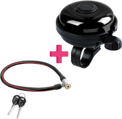 Rahidhay Bicycle/Cycle Lock with Thumb Plastic Bell (BLACK) Cycle Lock