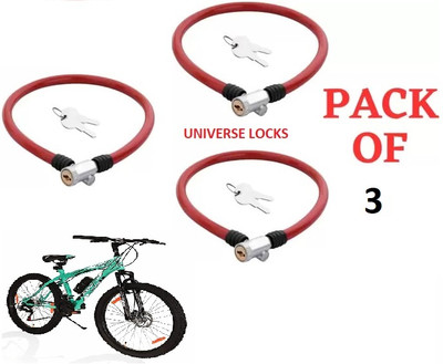 Universe NEW STYLISH LOCK PACK OF 3 MADE IN INDIA Cycle Lock