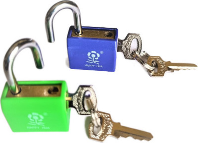 Mystte Baggage Locks I Small Size Padlocks for Securing Luggage Pack of 2 Multi-color Cycle Lock