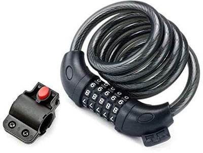 Siano Cycle Lock with 5-Digit Code, 1.2M/4FT Bicycle Combination Cable Lock Cycle Lock