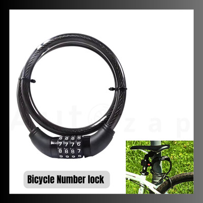 Autozap Anti-Theft Multipurpose Security Lock with Number Password Steel Cable Cycle Lock