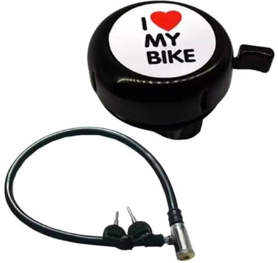 Z store Combo of Cycle Bell & Cycle Lock, Cycle Lock (with 2 Keys) and Cycle Bell Cycle Lock