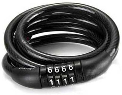 Wifton 4 Digit Resettable Combination Bike Cable Self Coiling Bicycle Cable-Black Cycle Lock