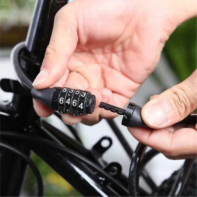 JAINSON MARTIN Cycle 4 Digit Lock High Security Anti-Thief Bicycle Bike Password Cable Lock Cycle Lock