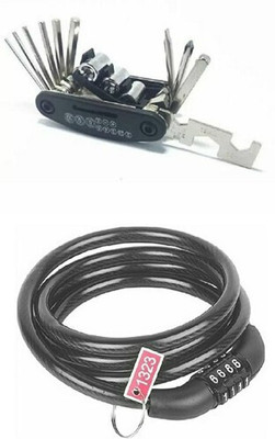 CYCLOWN 13 IN 1 MULTIFUNCTIONAL TOOL KIT WITH HEAVY DUTY ANTI-THEFT LONG CYCLE LOCK Cycle Lock