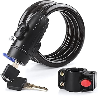 ShopiMoz Heavy Duty Bicycle Lock Safety Lock for Helmets, Bikes, and Luggage with 2 Keys Cycle Lock