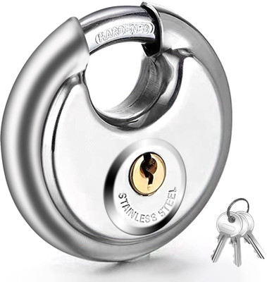 KAVYARA Door Lock & Shop Lock for Security Heavy Duty SS Steel High-Security for Home Lock(Steel)