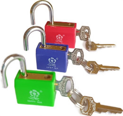 Mystte Locking System Tiny Small Baggage Lock Multi-color Pack of 3 Cycle Lock