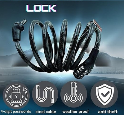 Orld Universal Number Chain Cable Bike/Bicycle Lock Cycle Lock 4 Digit Lock / Cycle Lock