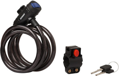 Pancikaa Spiral Lock Security Spiral Wire Cable Lock Black with Keys (150 cms) Cycle Lock