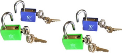 Mystte Baggage Locks I Small Size Padlocks for Securing Luggage Pack of 4 Multi-color Cycle Lock