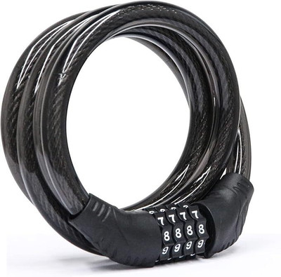 Budwill 4 Digit Resettable Bike Cable Lock, Multi Use Lock For Bike, Cycle, Helmet. Cycle Lock