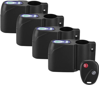 Strauss Wireless Security Alarm with Smart Remote | Anti-Theft Pack of 4 Cycle Lock