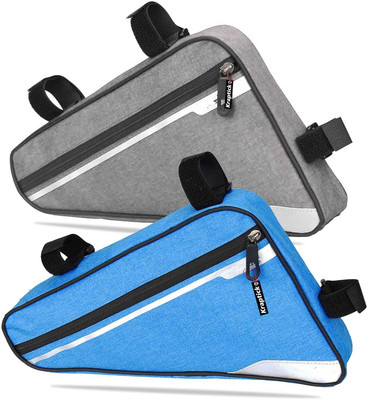 KRAPTICK Cycle Triangle Bag, Cycle Storage Bag, Cycle Frame Bag (Combo Of- Blue & Grey) Bicycle Phone Holder