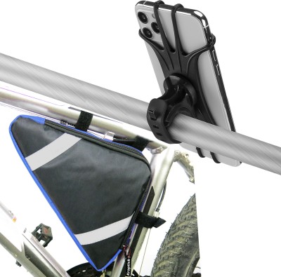 KRAPTICK Waterproof Triangle Cycle Bag, Cycle Frame Bag with 360* Degree Rotatable Mobile Bicycle Phone Holder