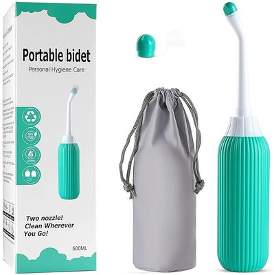 TAPAHPRIYAY Portable Bidet Jet Spray for Toilet - Retractable Peri Bottle Manual Bidets(green)