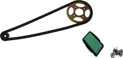 Digital Craft CB-Trigger Chain Set With Air Filter 42 Teeth Sprocket(Honda CB Trigger Pack of 4)