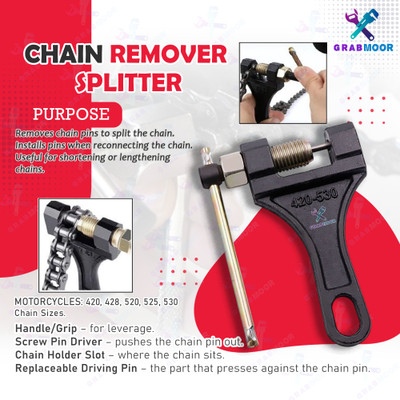 CC12 Chain Breaker Link Removal Splitter Cutter Tool 420-530 for Bike & Cycle Chain Splitter Breaker Rivet Link Pin Repair Tool Single Sided Rachet Wrench(Pack of 1)