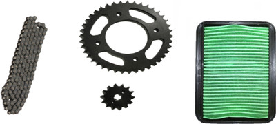 Digital Craft Shine Chain Set With Air Filter. 41 Teeth Sprocket(Honda Shine Pack of 4)