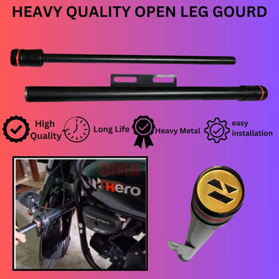 SRPHERE Bike Heavy Duty Single Rod Leg Guard for Super Splendor Gray All Model Bike Crash Guard(Hero, Universal For Bike)