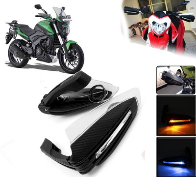 AUTO PEARL Folding Protector Proguard with Led Brake Clutch Lever Black Protector Guard Bike Crash Guard(Bajaj)