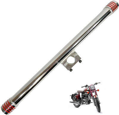 Dhe Best Bike Front Leg Guard Single Rod Red Ring Chrome For Royal Enfield Classic Chrome Bike Crash Guard(Royal Enfield)