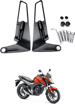 LOVMOTO Universal Motorcycle Adjustable Rotating Rear View Mirror Wing Side Mirror SG73 Handle Bar Grip For Yamaha Fazer(Pack of 1)