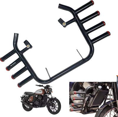 Dhe Best Bike New design metal 4 Rod Leg guard / Legguard Black Suitable for Jawa 42 FJ Bike Leg Guard