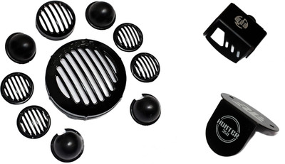 OBEROI'S TRADERS Hunter 350 Combo Pack Of (Headlight Grill Set, Front / Rear Oil Container Guard) Bike Crash Guard