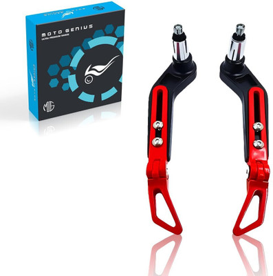 Moto Genius Premium Adjustable Brake Clutch Lever Protector for Motorcycles Safety - Red Bike Crash Guard(Universal For Bike)