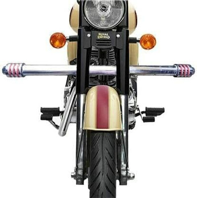 Pepstter Leg Crash Bar Round Rod Chrome with 3 Red Line Bike Crash Guard(Royal Enfield)