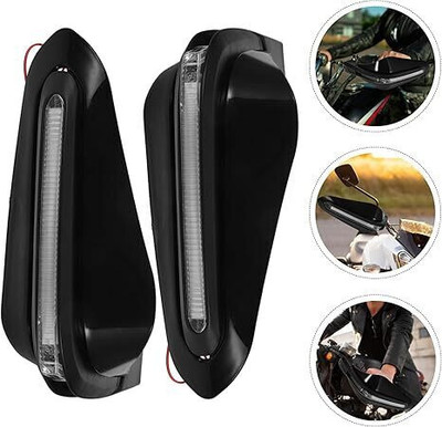 Shreeji Accessorie Motorcycle Handguards with Led Light LED Indicator Turn Signal Protector Cover Handlebar Hand Guard(Universal For Bike)