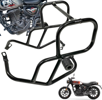 Dhe Best Bike HG13 Heavy Metal Crash Guard with 4 Slider Support For RE Hunter 350(Royal Enfield)