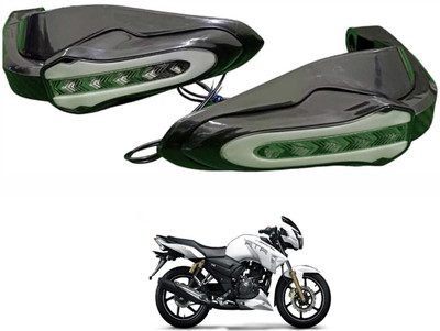 PRTEK Handguards with LED Light, Blue & Yellow Running Turn Signal for Apache RTR 180 Handlebar Hand Guard(TVS)