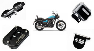 OBEROI'S TRADERS Meteor Master Cylinder, Front/Rear Brake Oil Guard,Side Stand Combo Bike Crash Guard(Royal Enfield)