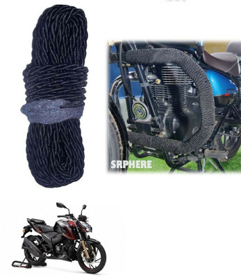 SRPHERE Bike Crash Guard Black Rope 12 Meter Long For Apache RTR 200 4V(Universal For Bike)