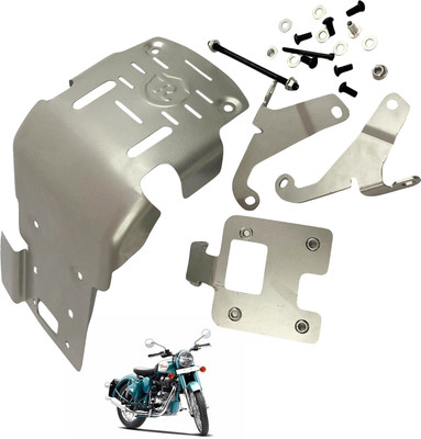 Dhe Best Bike Sump Guard / Engine plate Silver For Royal Enfield Classic 500 Bike Engine Guard(Royal Enfield)