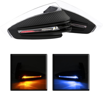 AUTO PEARL Folding Yellow-Blue LED Turn Signal Indicator Brake Clutch Lever Protector Guard Bike Crash Guard(Universal For Bike)