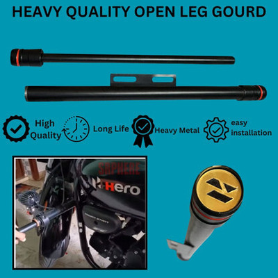 eXarioGadget Heavy Double Side Open Rod Leg Guard for Bike Crash Guard(Hero)